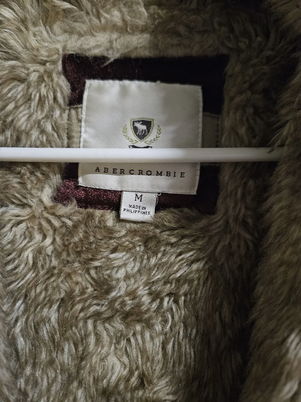 Abercrombie & Fitch Gray Hooded Jacket with Faux Fur Trim
